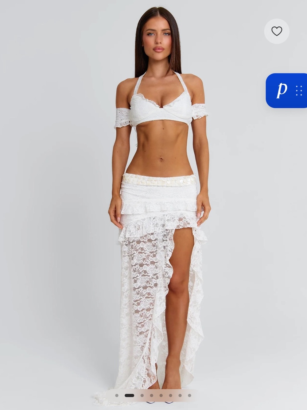 White Lace High-Low Maxi Skirt Outcast Clothing